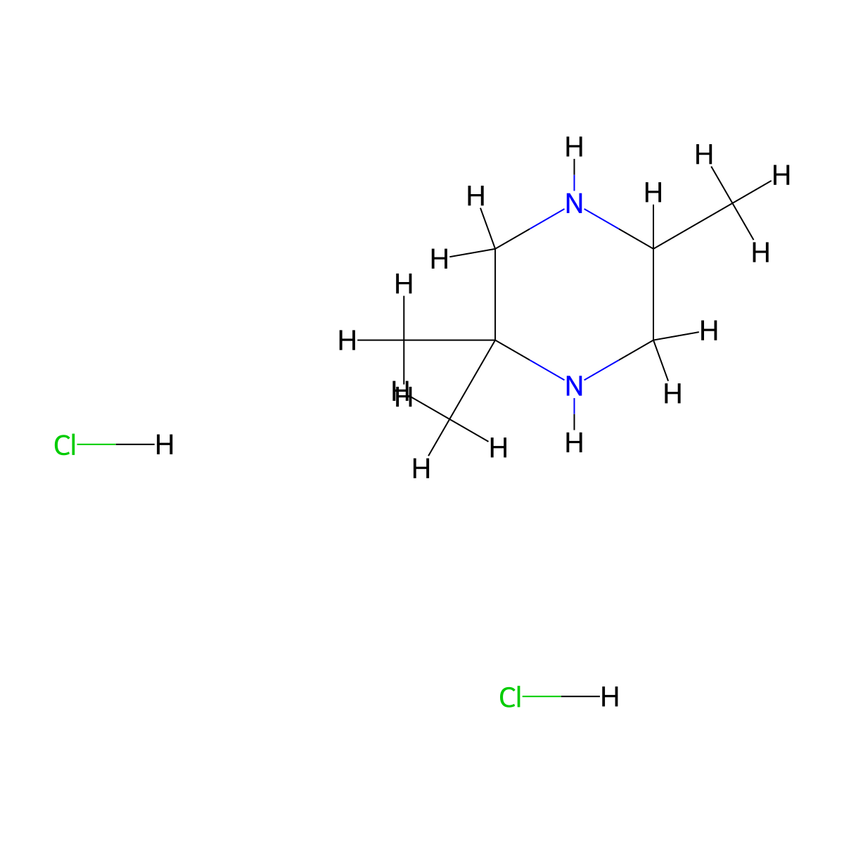 2,2,5-Trimethylpiperazine dihydrochloride molecular structure, CAS 308110-40-9