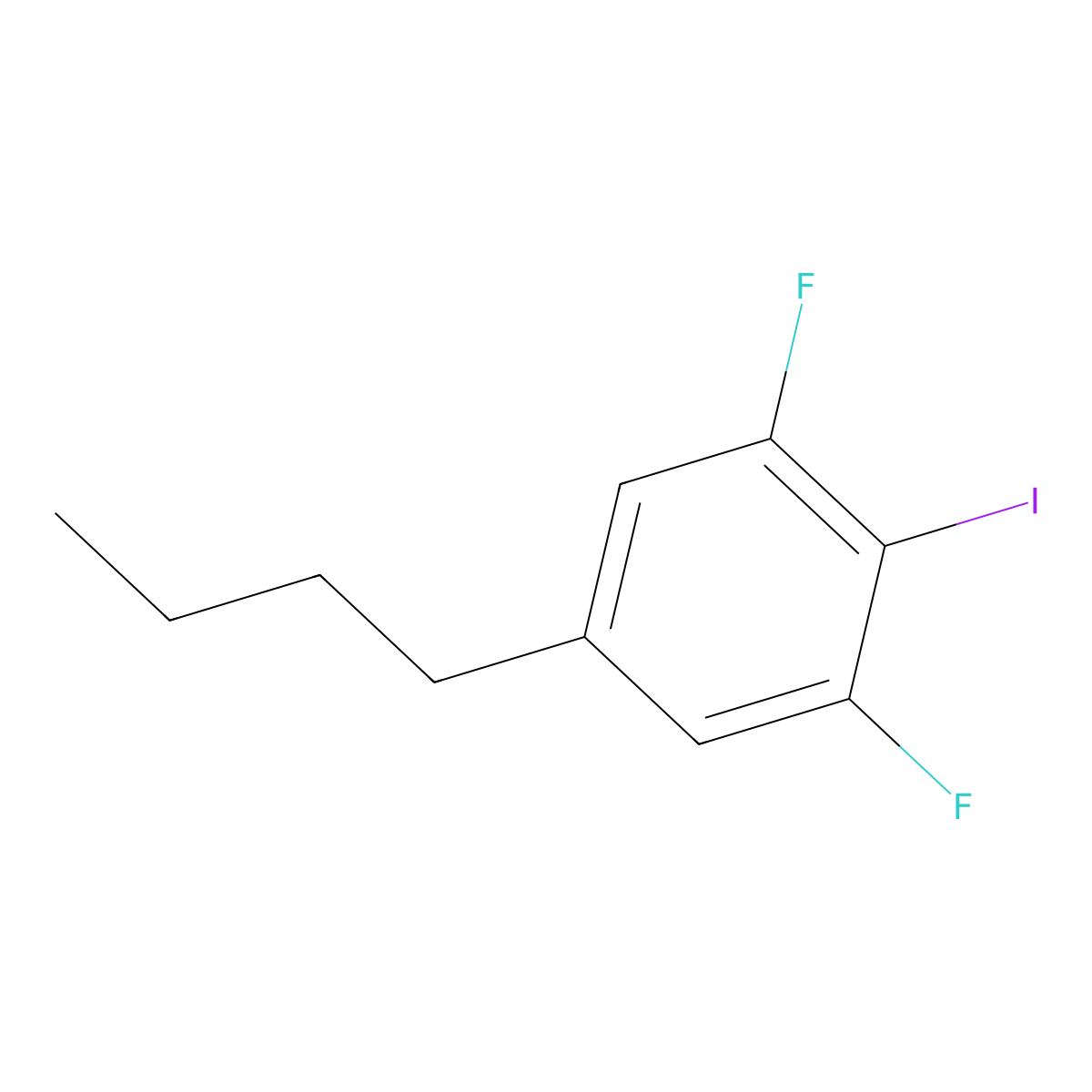 5-Butyl-1,3-difluoro-2-iodobenzene molecular structure, CAS 308117-05-7