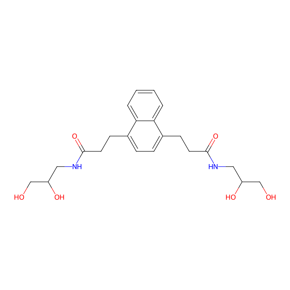 N1,N4-Bis(2,3-dihydroxypropyl)-1,4-naphthalenedipropanamide molecular structure, CAS 308123-27-5
