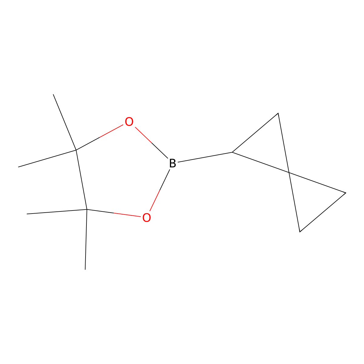 4,4,5,5-Tetramethyl-2-{spiro[2.2]pentan-1-yl}-1,3,2-dioxaborolane molecular structure, CAS 3081447-72-2
