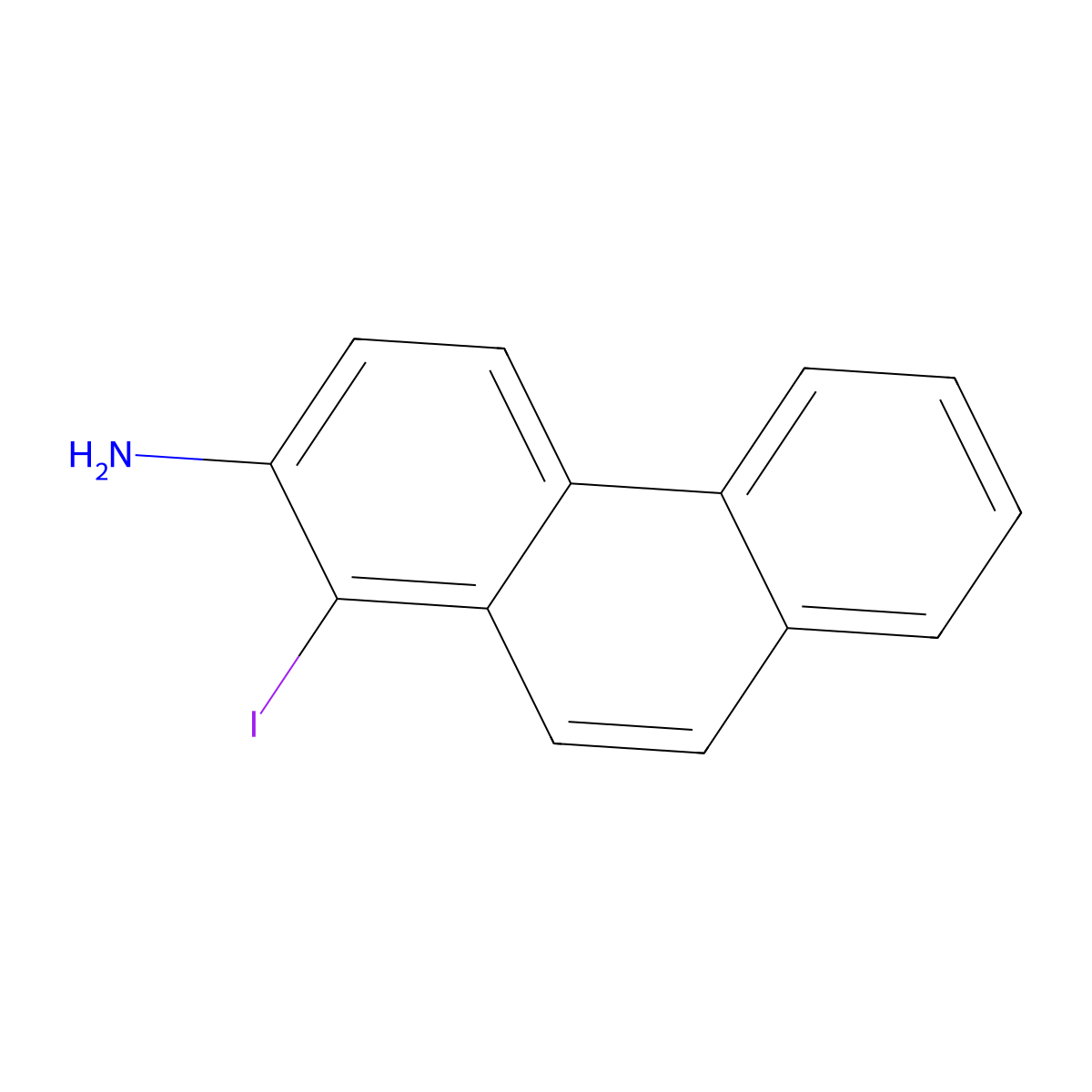2-Amino-1-iodophenanthrene molecular structure, CAS 3081967-66-7