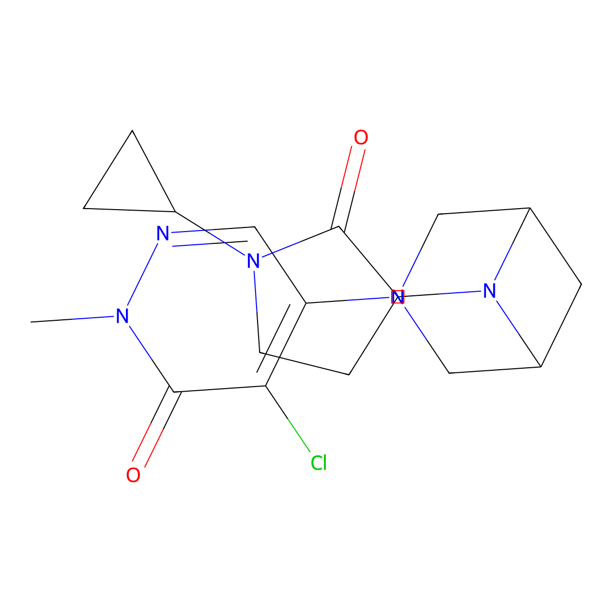 4-Chloro-5-[6-(1-cyclopropyl-2-oxopyrrolidin-3-yl)-3,6-diazabicyclo[3.1.1]heptan-3-yl]-2-methylpyridazin-3-one molecular structure, CAS 3081976-31-7
