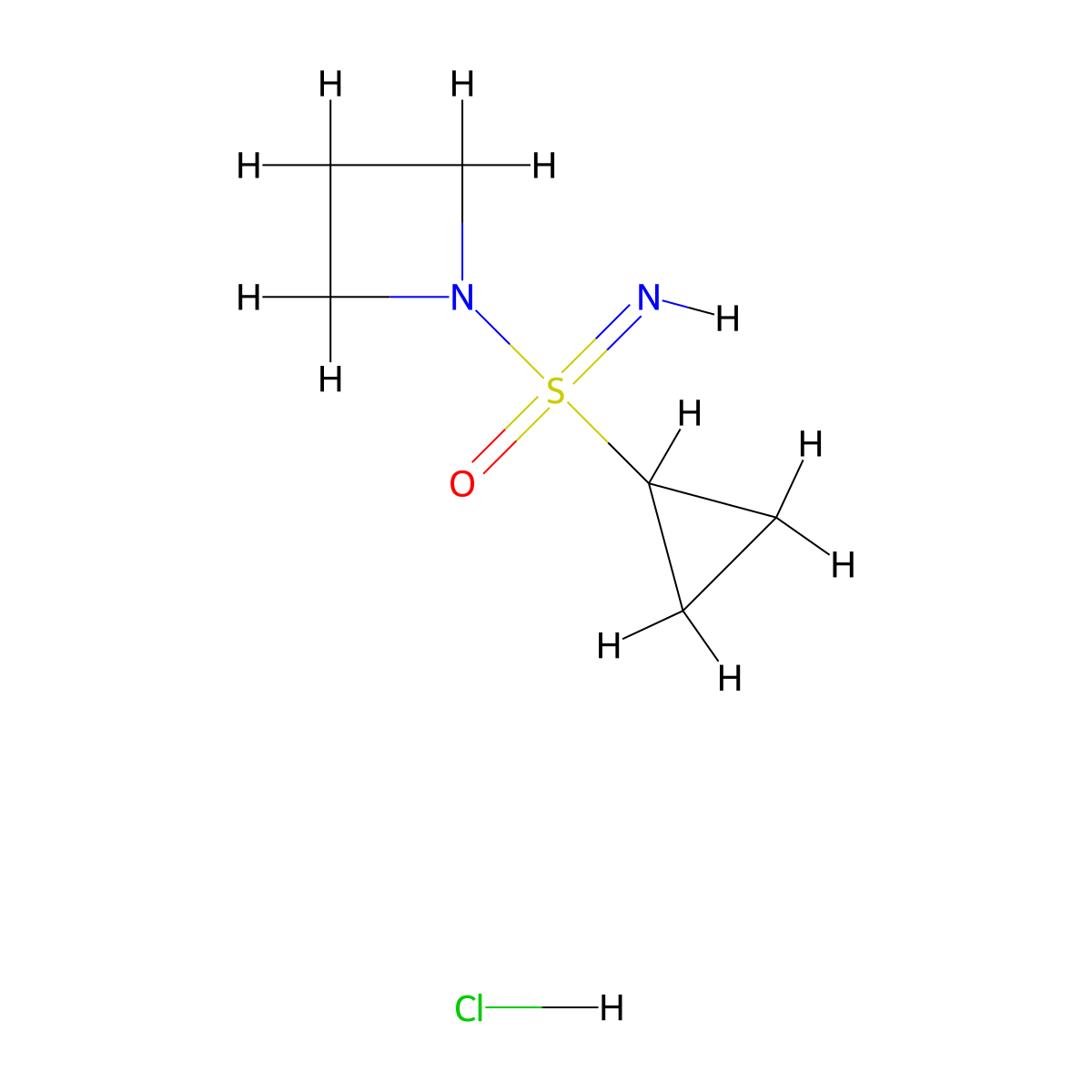 1-(Cyclopropanesulfonimidoyl)azetidine hydrochloride molecular structure, CAS 3081979-64-5