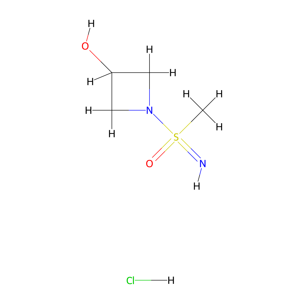 1-(S-methylsulfonimidoyl)azetidin-3-ol hydrochloride molecular structure, CAS 3081979-67-8