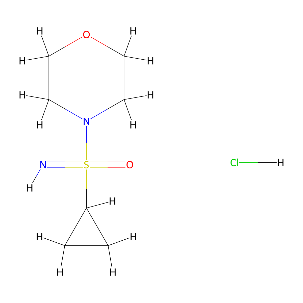 4-(Cyclopropanesulfonimidoyl)morpholine hydrochloride molecular structure, CAS 3081979-71-4