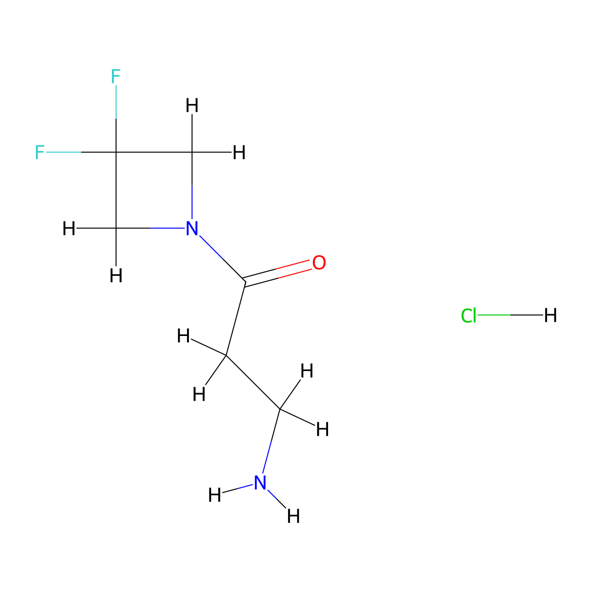 3-Amino-1-(3,3-difluoroazetidin-1-yl)propan-1-one hydrochloride molecular structure, CAS 3081979-79-2
