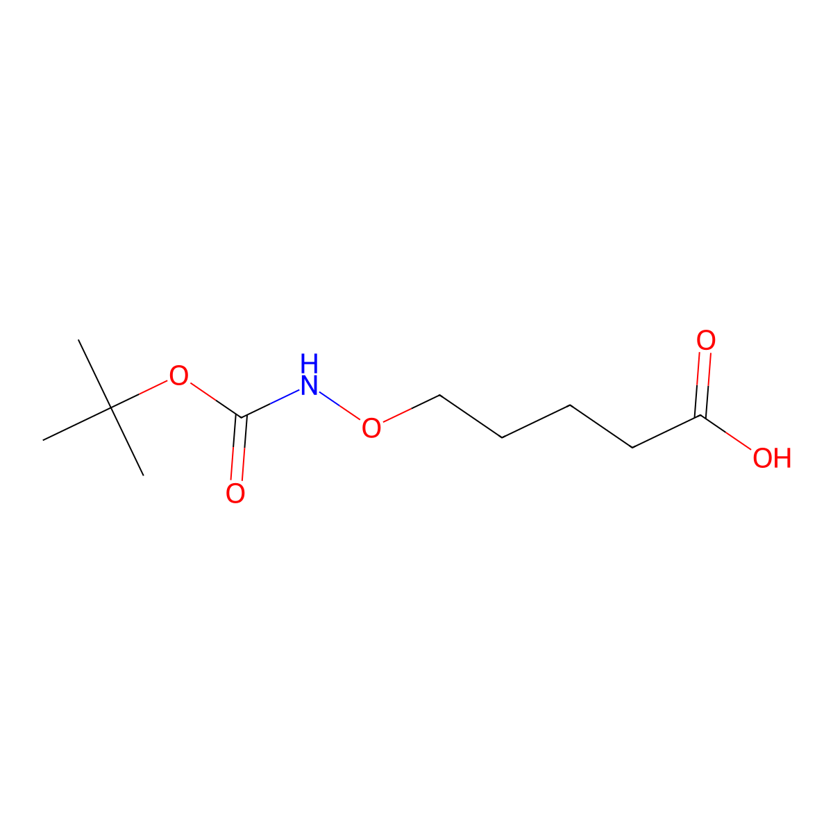 5-({[(Tert-butoxy)carbonyl]amino}oxy)pentanoic acid molecular structure, CAS 3081979-83-8