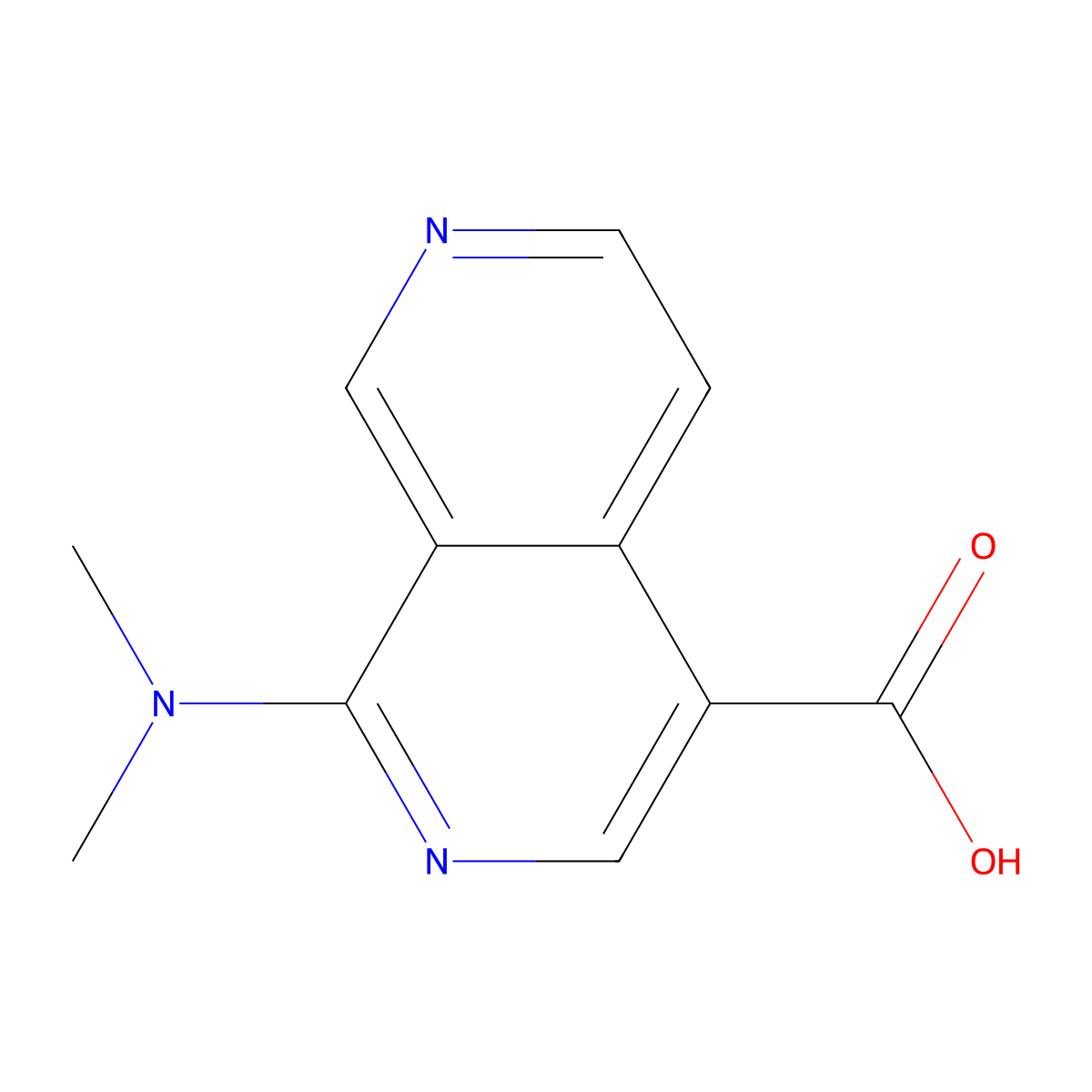 1-(Dimethylamino)-2,7-naphthyridine-4-carboxylic acid molecular structure, CAS 3081979-89-4