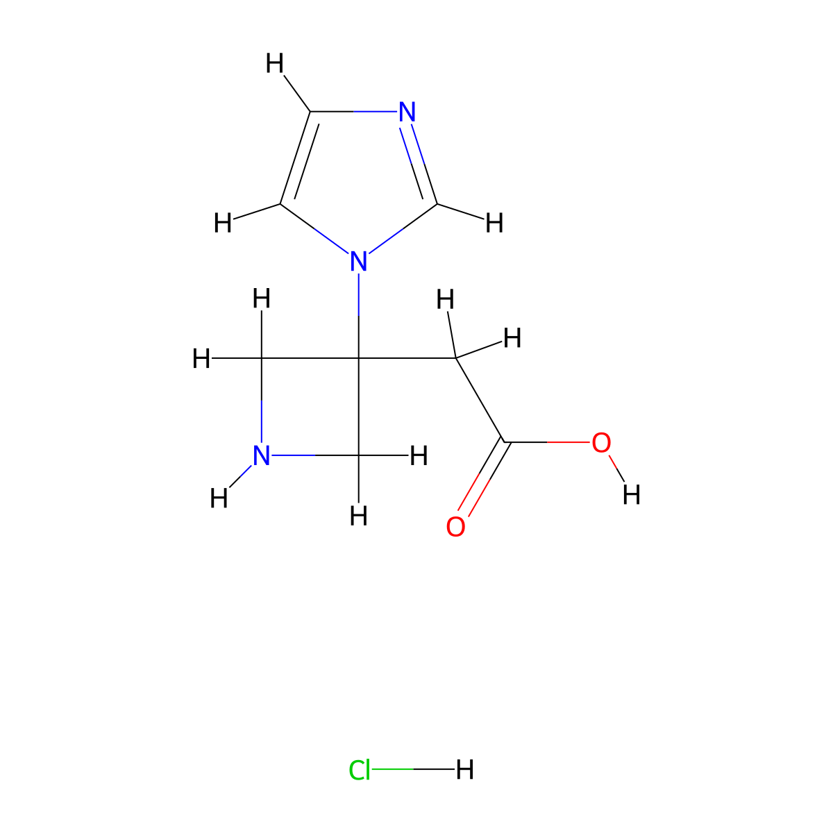2-[3-(1H-imidazol-1-yl)azetidin-3-yl]acetic acid hydrochloride molecular structure, CAS 3081979-91-8
