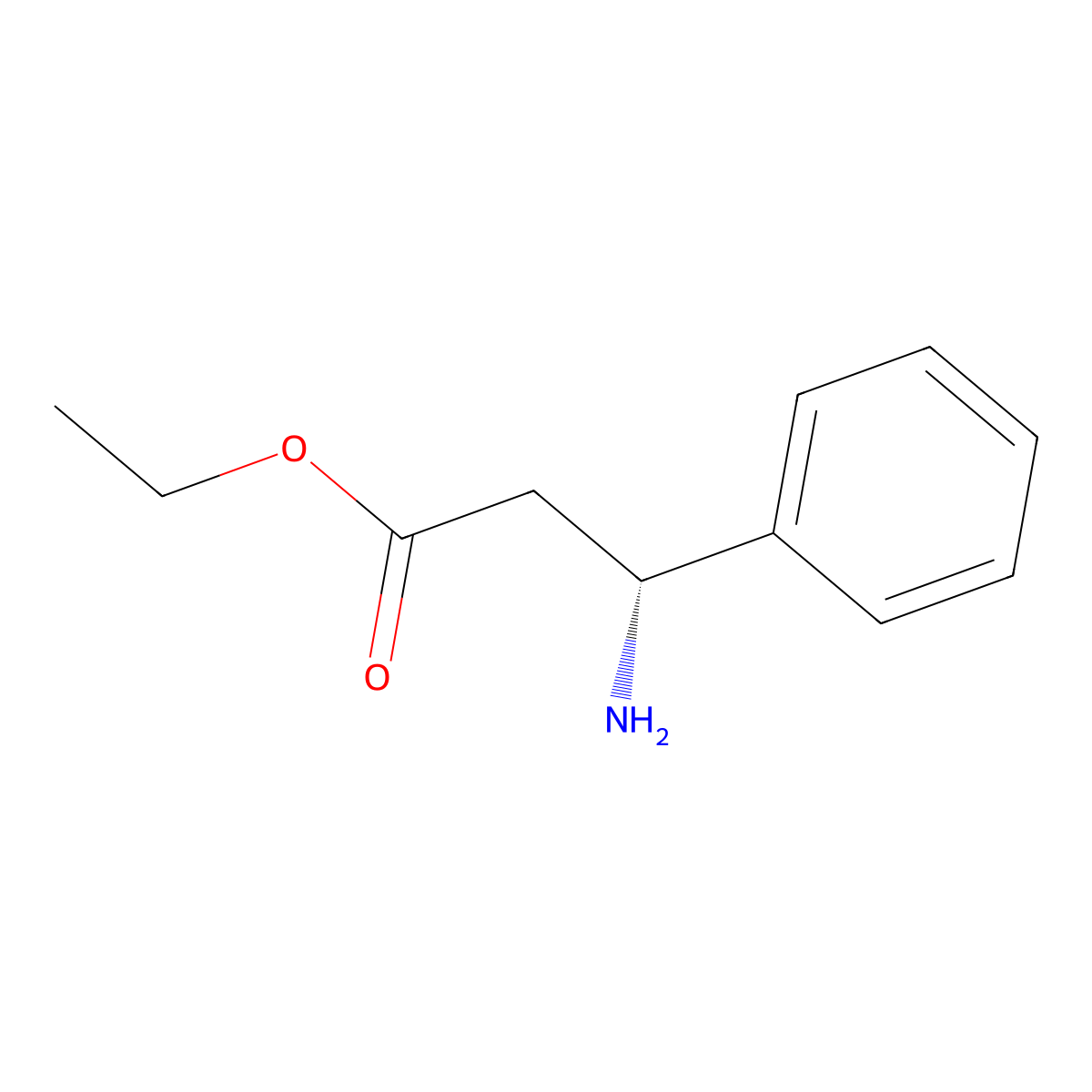 (R)-Ethyl 3-amino-3-phenylpropanoate molecular structure, CAS 3082-68-6