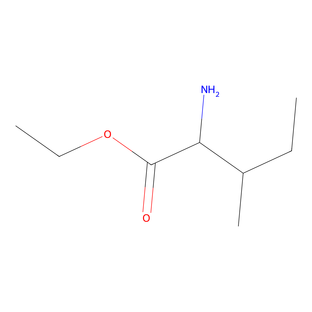 ethyl (2R,3S)-2-amino-3-methylpentanoate molecular structure, CAS 3082-86-8