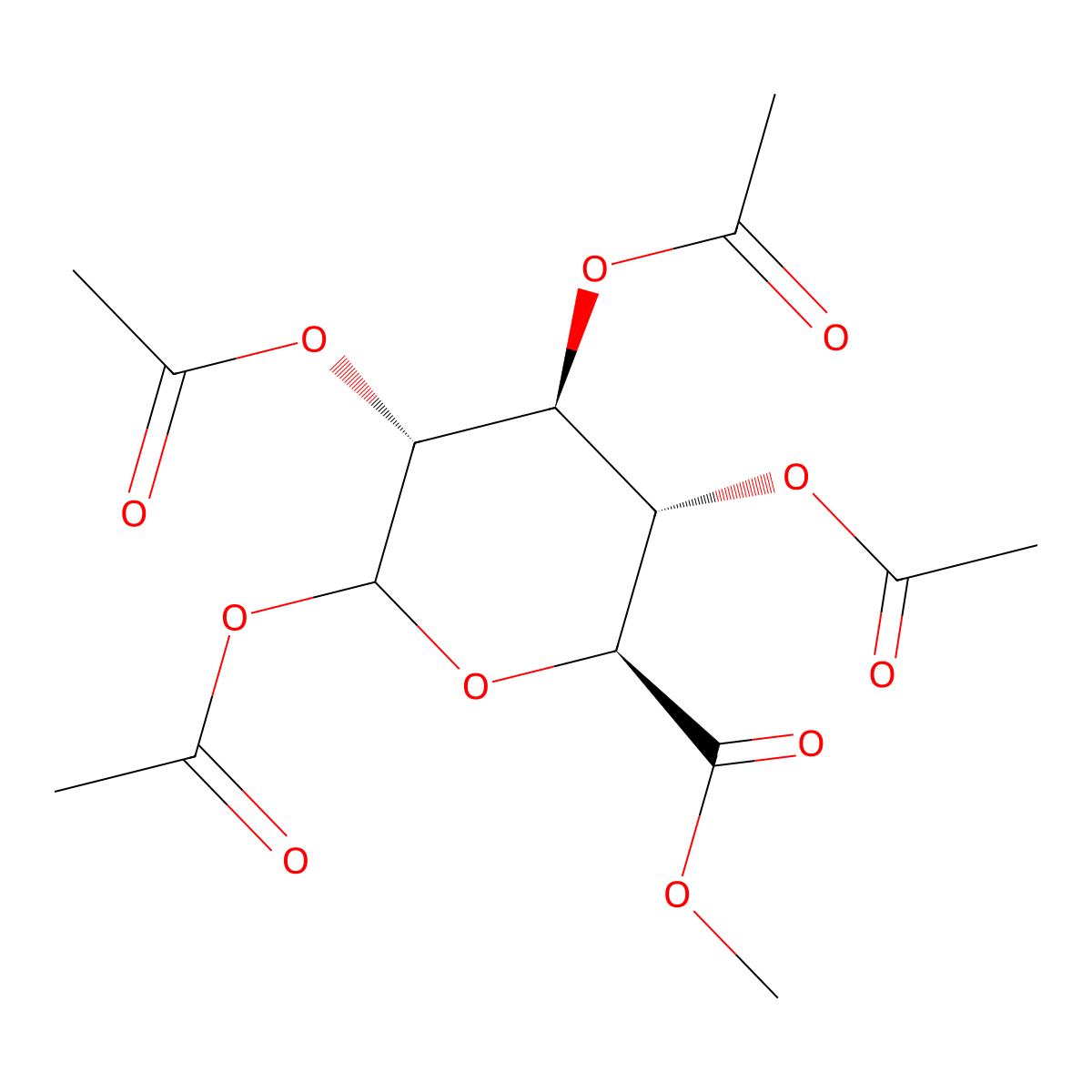 Methyl D-glucopyranuronate 1,2,3,4-tetraacetate molecular structure, CAS 3082-96-0