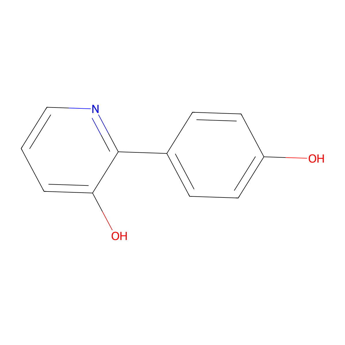 2-(4-Hydroxyphenyl)pyridin-3-ol molecular structure, CAS 30820-92-9