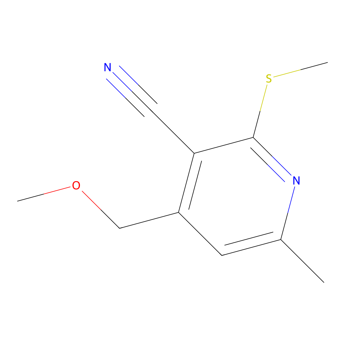 4-(Methoxymethyl)-6-methyl-2-(methylsulfanyl)pyridine-3-carbonitrile molecular structure, CAS 30820-93-0