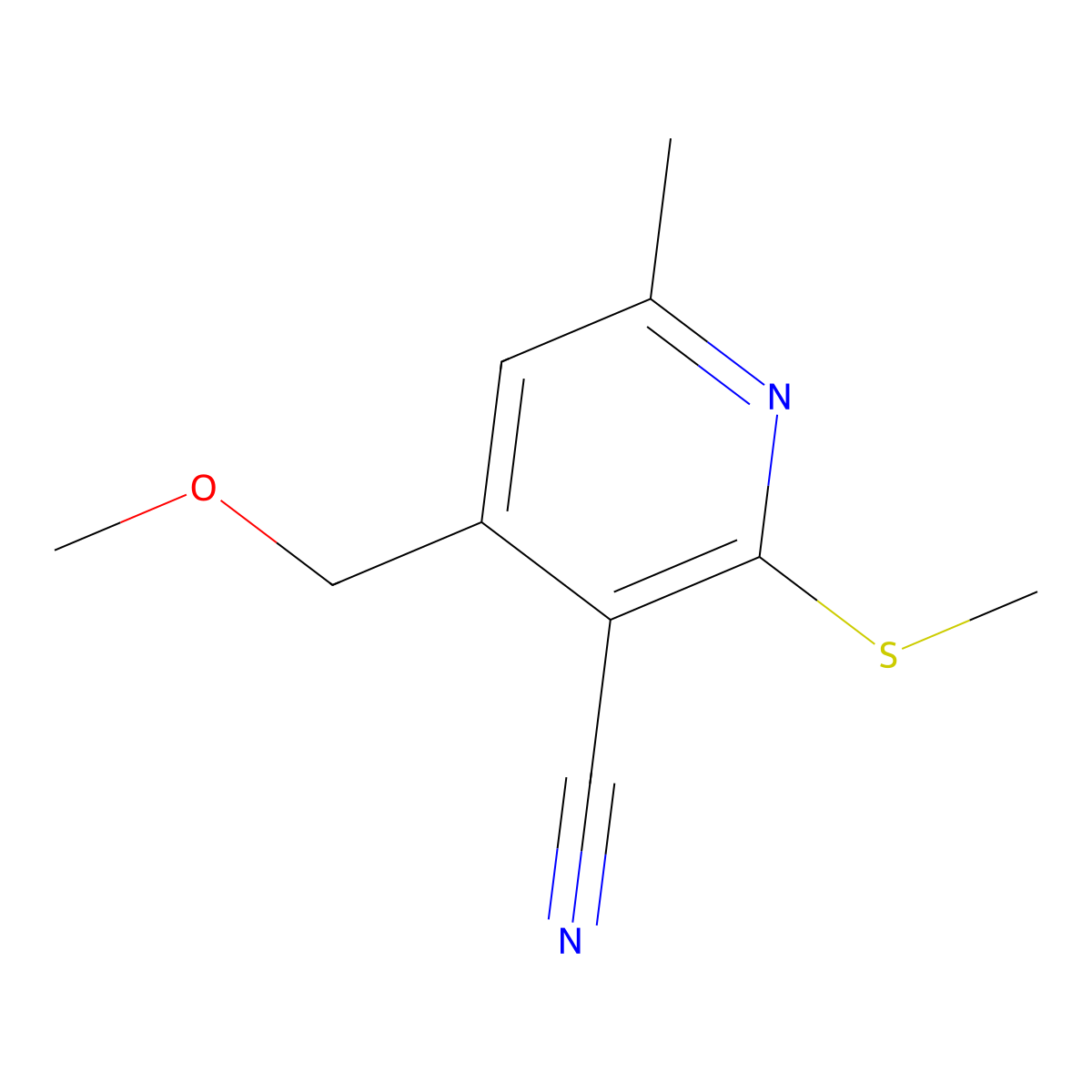 4-(Methoxymethyl)-6-methyl-2-(methylsulfanyl)pyridine-3-carbonitrile molecular structure, CAS 30820-93-0