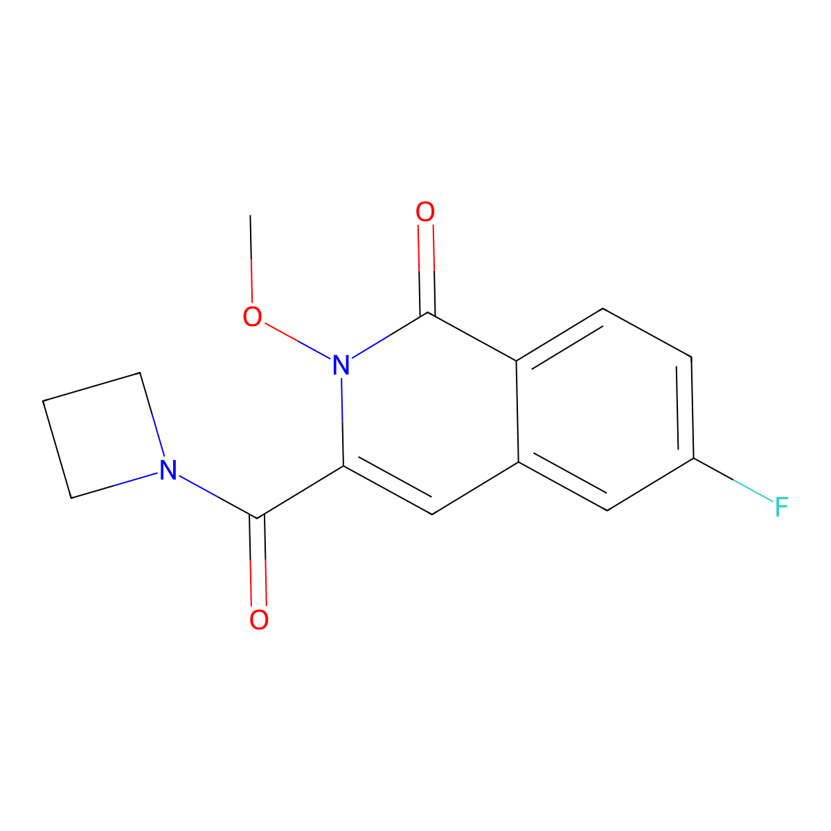 3-(Azetidine-1-carbonyl)-6-fluoro-2-methoxyisoquinolin-1-one molecular structure, CAS 3082008-75-8