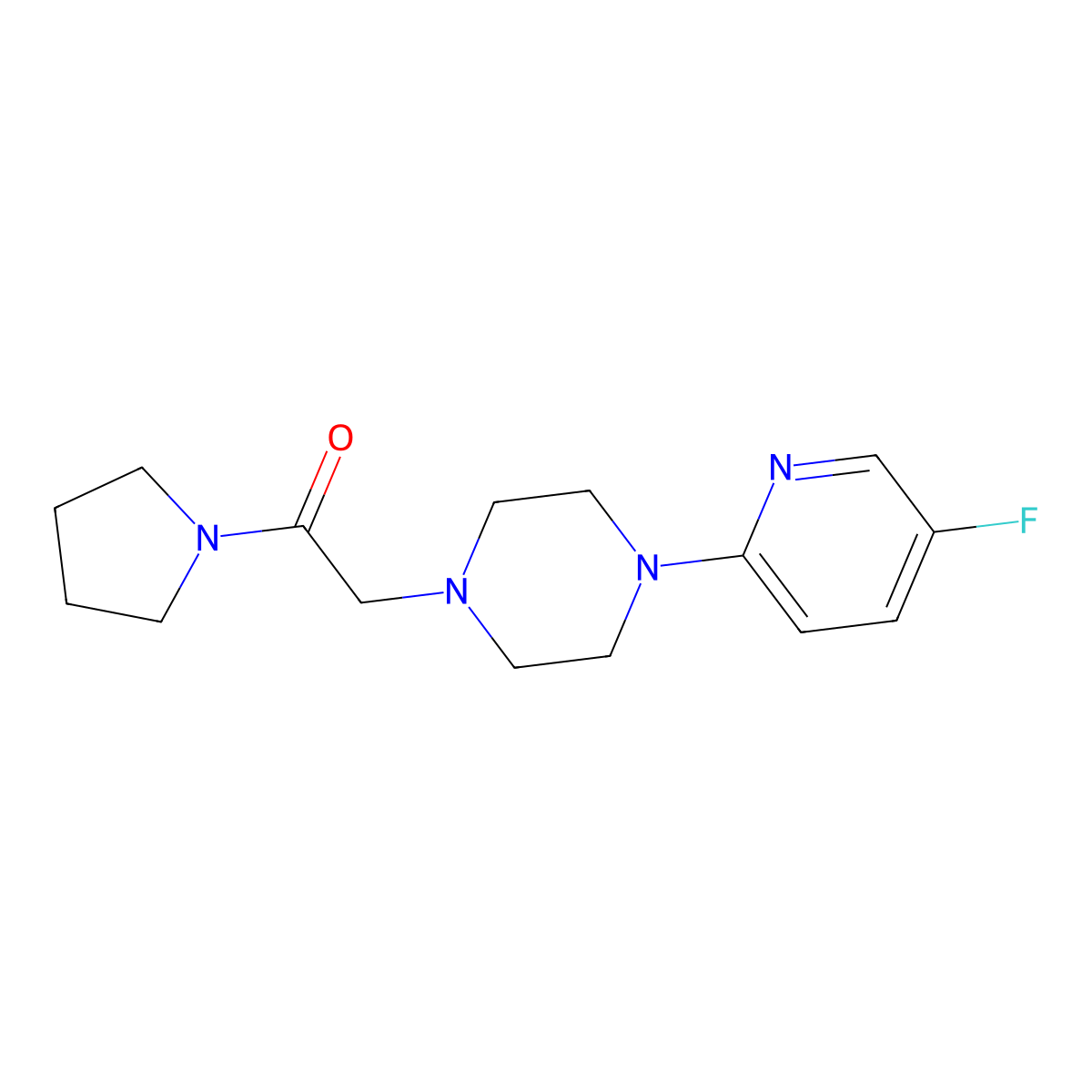2-[4-(5-Fluoropyridin-2-yl)piperazin-1-yl]-1-pyrrolidin-1-ylethanone molecular structure, CAS 3082016-92-7