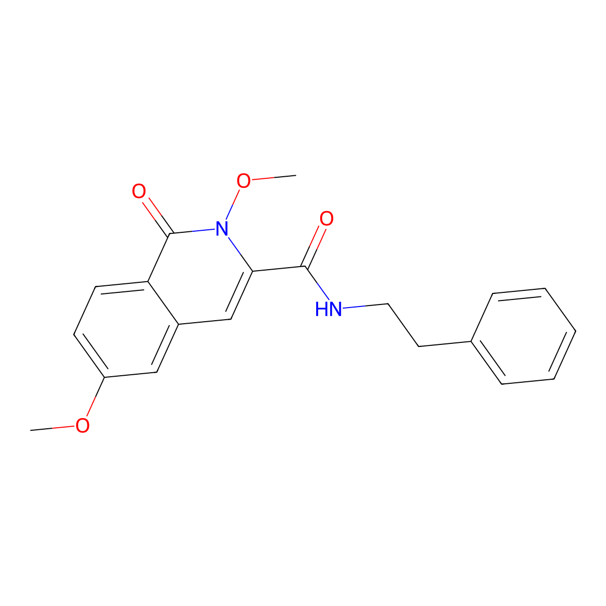 2,6-dimethoxy-1-oxo-N-(2-phenylethyl)isoquinoline-3-carboxamide molecular structure, CAS 3082018-63-8