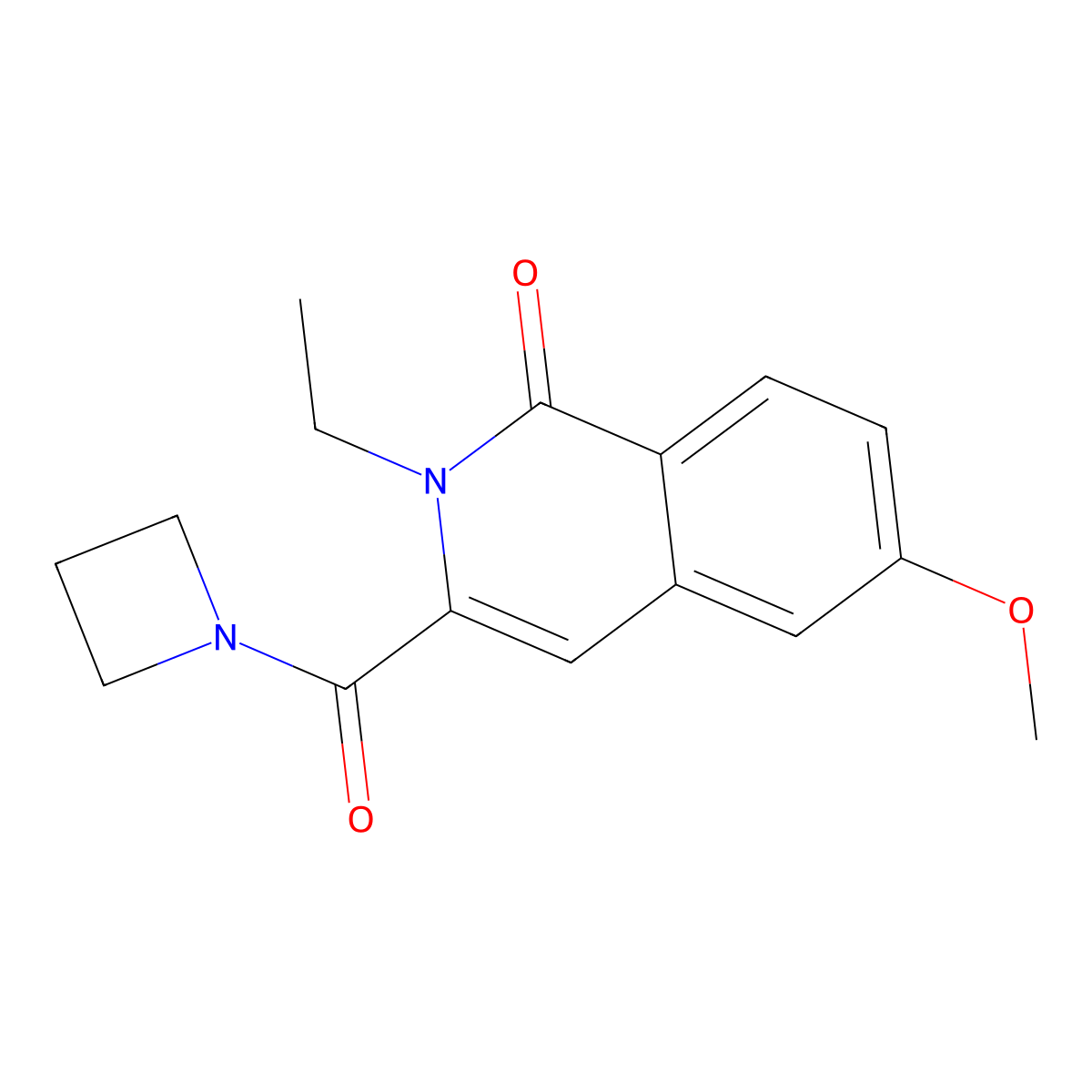 3-(Azetidine-1-carbonyl)-2-ethyl-6-methoxyisoquinolin-1-one molecular structure, CAS 3082109-03-0
