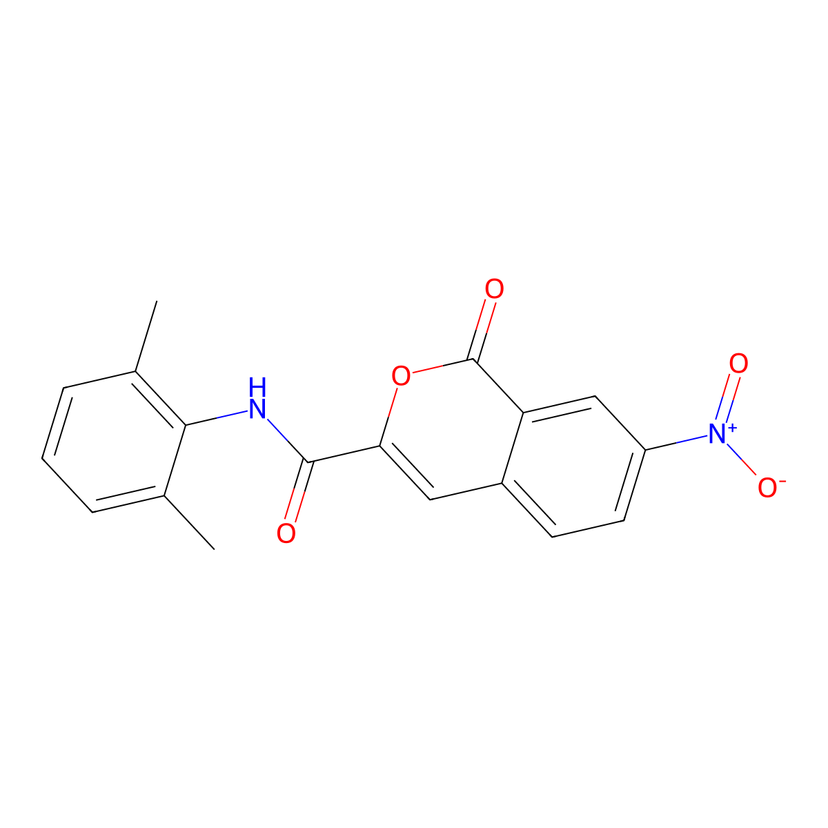 N-(2,6-dimethylphenyl)-7-nitro-1-oxoisochromene-3-carboxamide molecular structure, CAS 3082109-60-9
