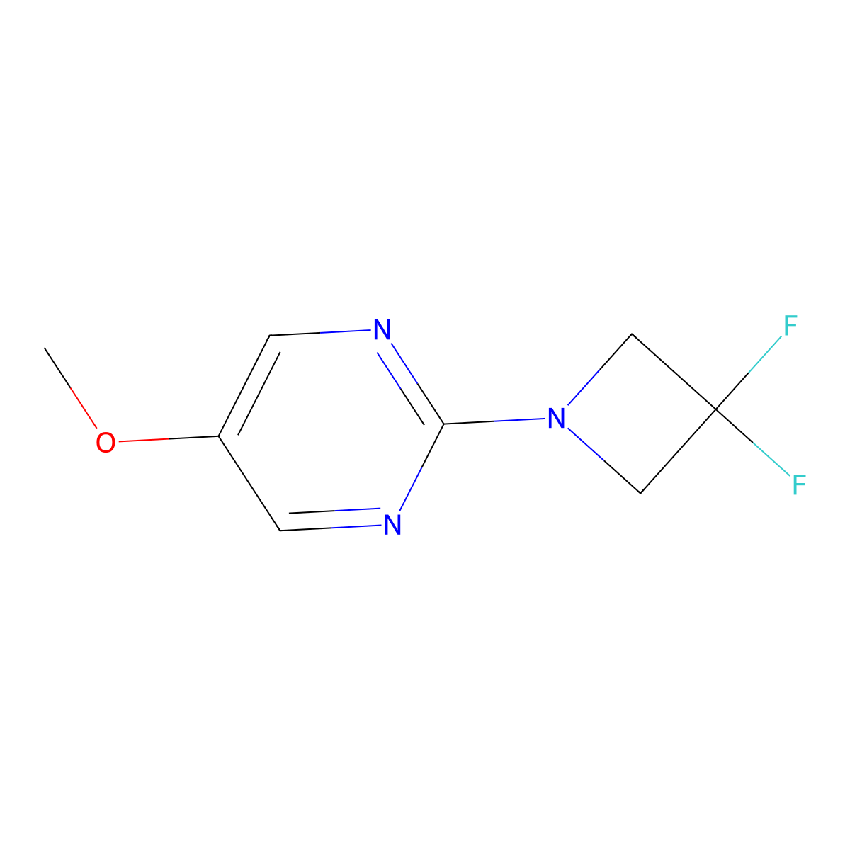 2-(3,3-Difluoroazetidin-1-yl)-5-methoxypyrimidine molecular structure, CAS 3082111-09-6