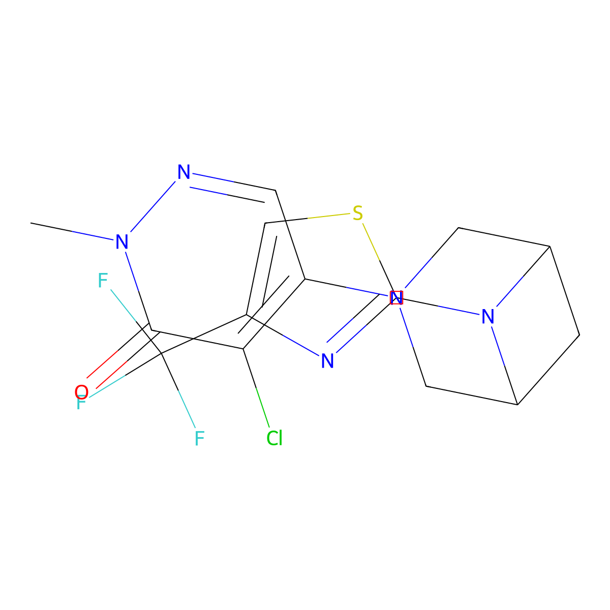 4-Chloro-2-methyl-5-[6-[4-(trifluoromethyl)-1,3-thiazol-2-yl]-3,6-diazabicyclo[3.1.1]heptan-3-yl]pyridazin-3-one molecular structure, CAS 3082114-61-9
