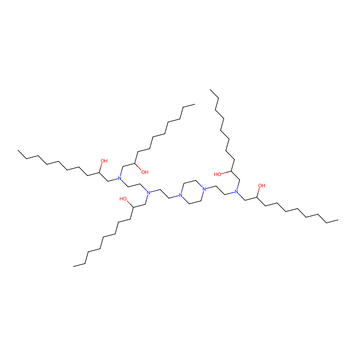 1-[2-[Bis(2-hydroxydecyl)amino]ethyl-[2-[4-[2-[bis(2-hydroxydecyl)amino]ethyl]piperazin-1-yl]ethyl]amino]decan-2-ol molecular structure, CAS 3082233-50-6