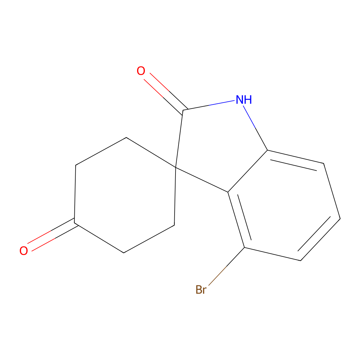 4'-Bromo-1',2'-dihydrospiro[cyclohexane-1,3'-indole]-2',4-dione molecular structure, CAS 3082236-82-3