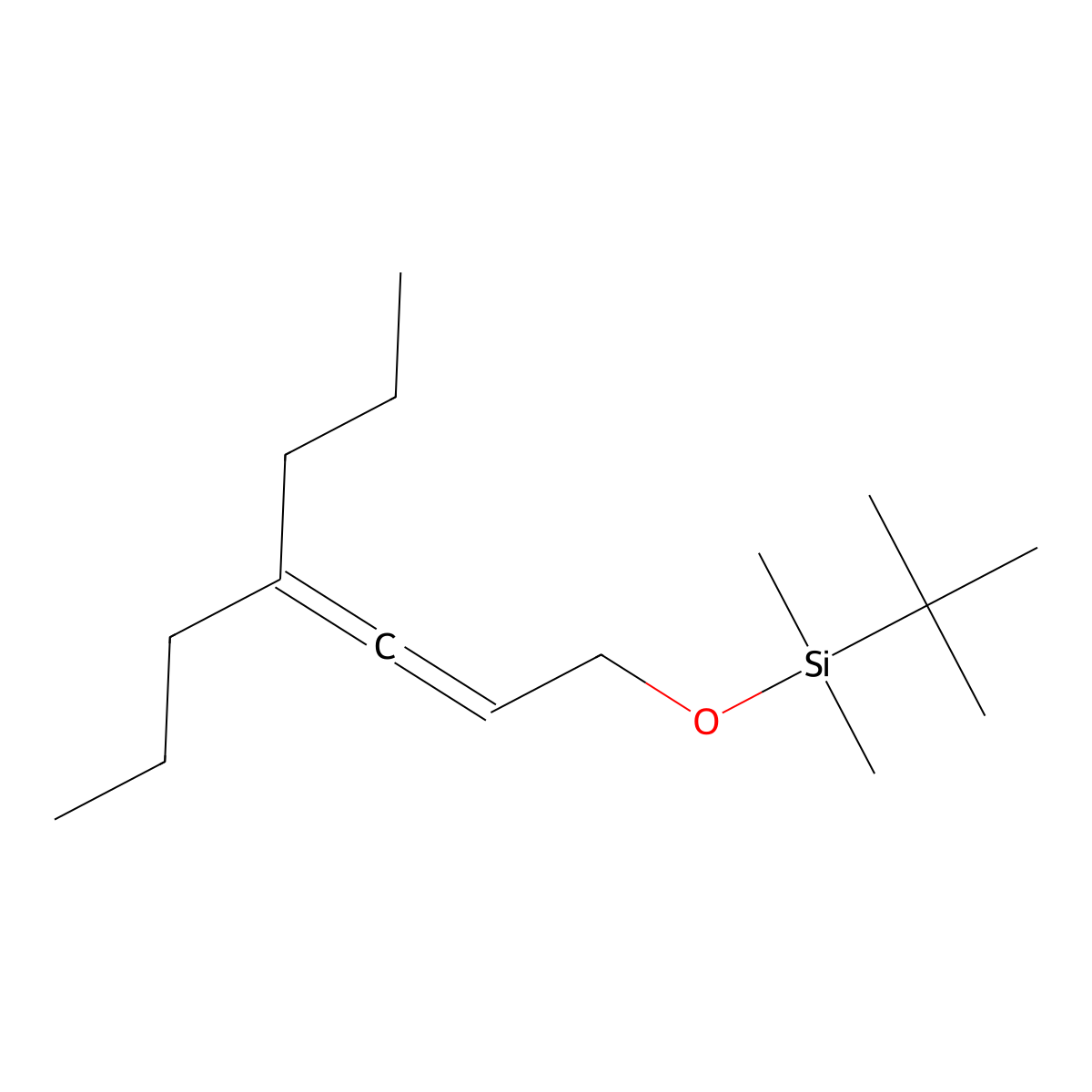 Tert-butyldimethyl((4-propylhepta-2,3-dien-1-YL)oxy)silane molecular structure, CAS 3082351-87-6