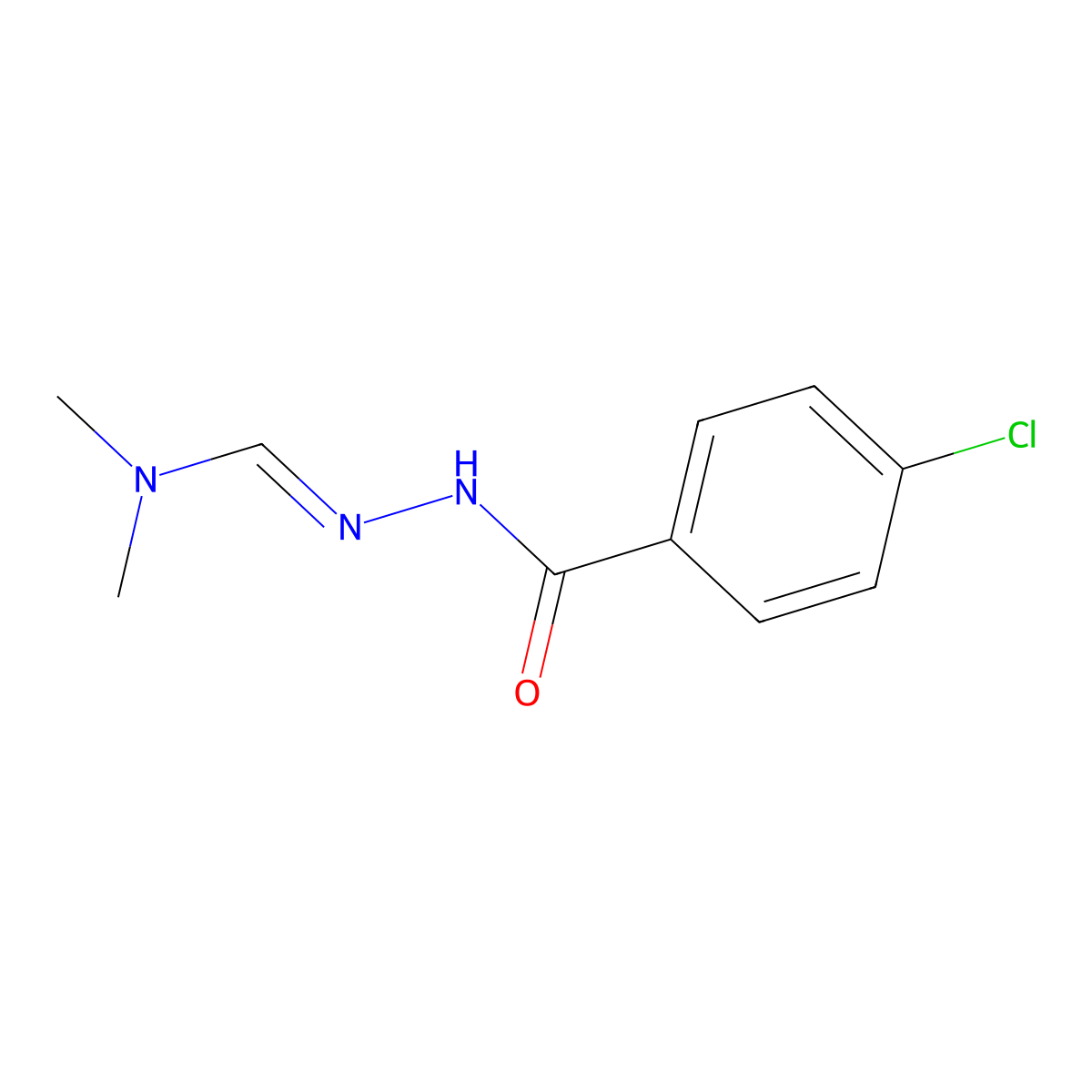 4-chloro-N-[(E)-dimethylaminomethylideneamino]benzamide molecular structure, CAS 308239-37-4