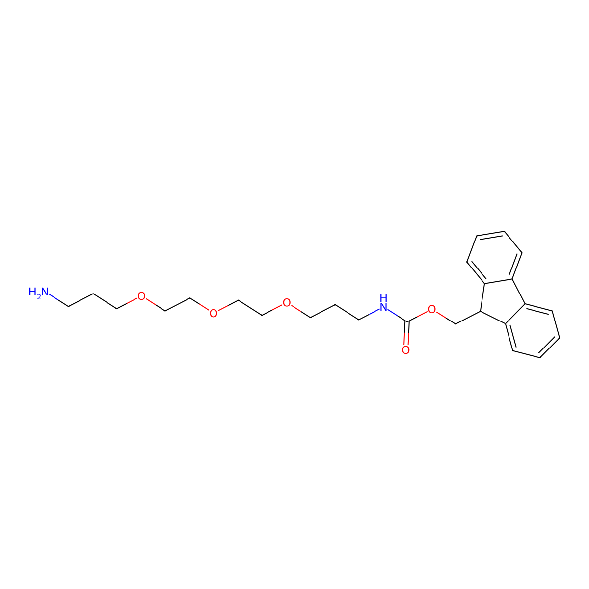 9H-fluoren-9-ylmethyl N-[3-[2-[2-(3-aminopropoxy)ethoxy]ethoxy]propyl]carbamate molecular structure, CAS 308241-31-8