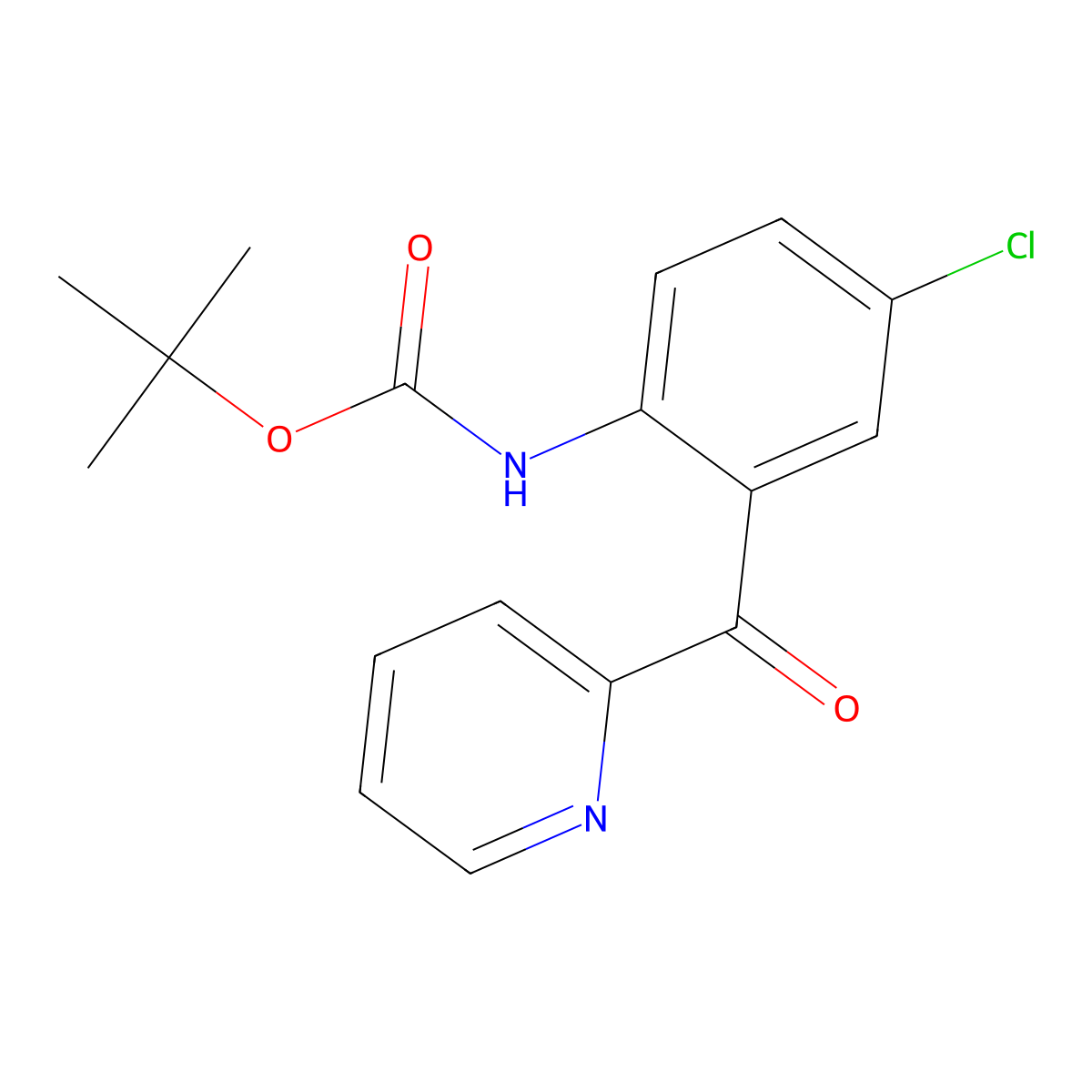 tert-butyl N-[4-chloro-2-(pyridine-2-carbonyl)phenyl]carbamate molecular structure, CAS 308243-41-6