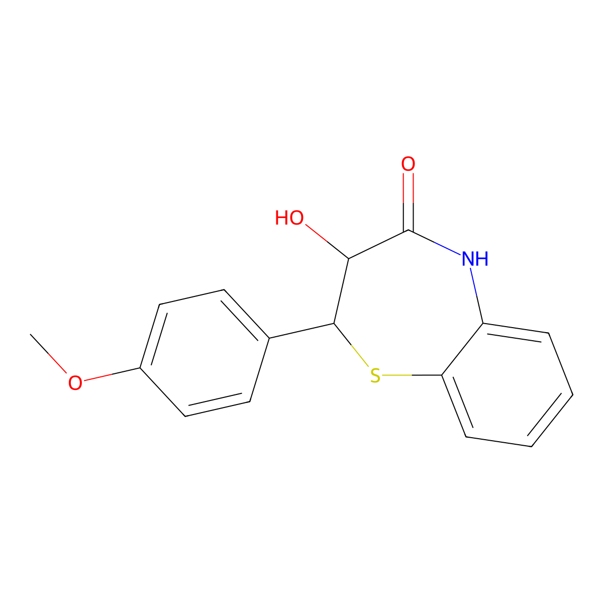 3-hydroxy-2-(4-methoxyphenyl)-3,5-dihydro-2H-1,5-benzothiazepin-4-one molecular structure, CAS 30825-34-4