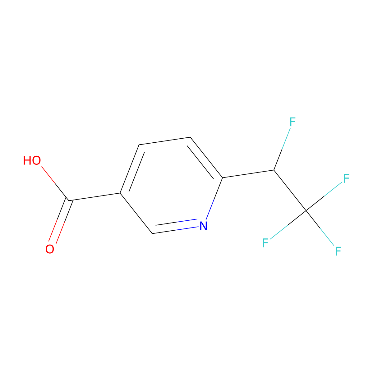 6-(1,2,2,2-Tetrafluoroethyl)pyridine-3-carboxylic acid molecular structure, CAS 30826-15-4