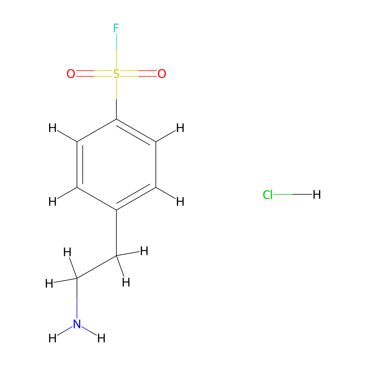 4-(2-Aminoethyl)benzenesulfonyl fluoride hydrochloride molecular structure, CAS 30827-99-7