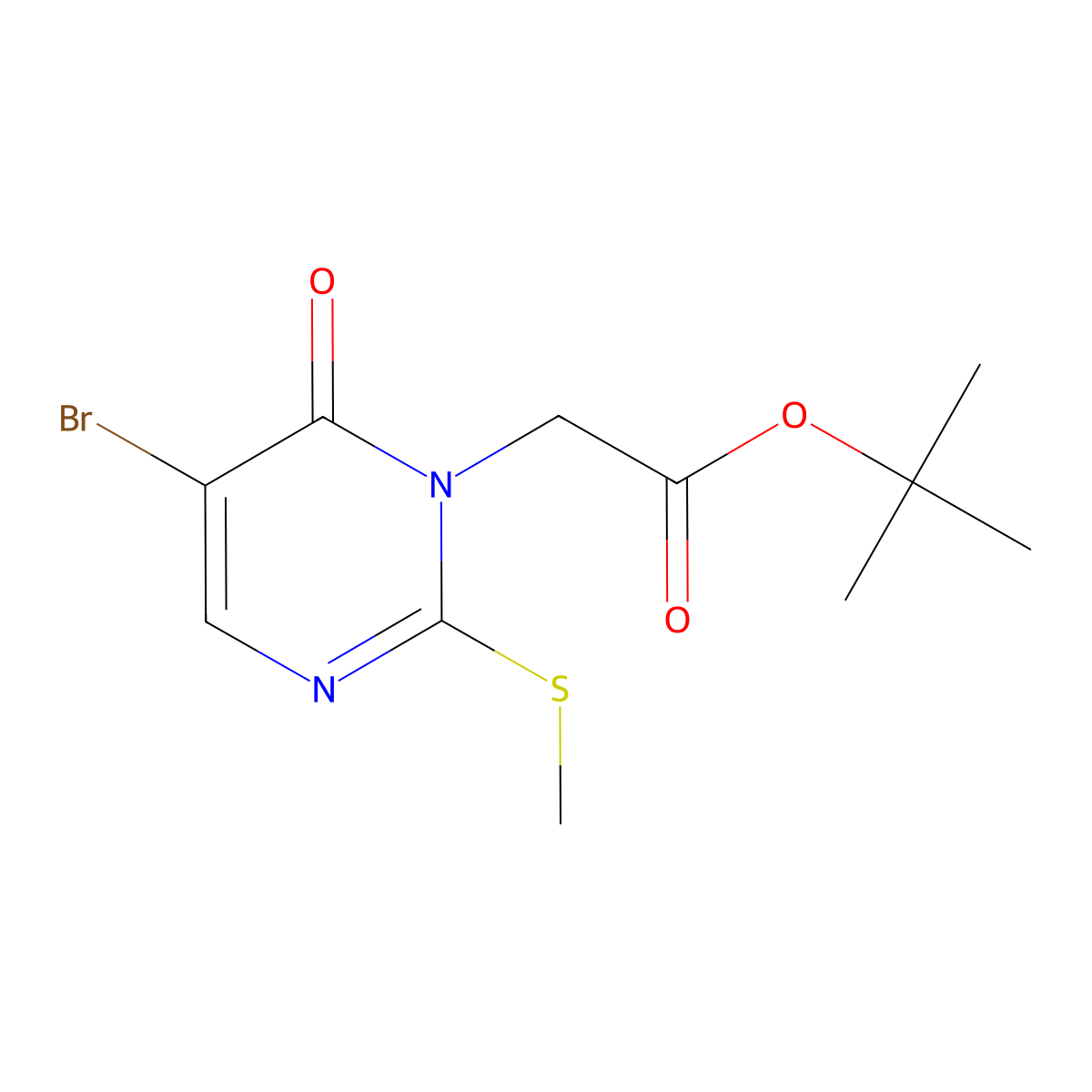 tert-Butyl 5-bromo-2-(methylthio)-6-oxopyrimidine-1-acetate molecular structure, CAS 308276-66-6