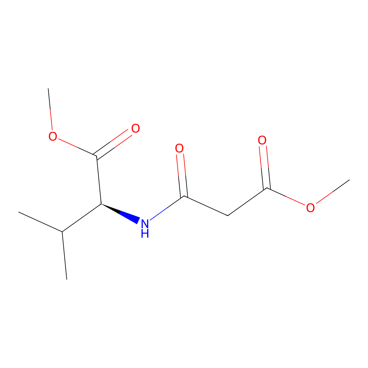 (S)-2-[2-(Methoxycarbonyl)acetylamino]-3-methylbutanoic acid methyl ester molecular structure, CAS 308277-46-5