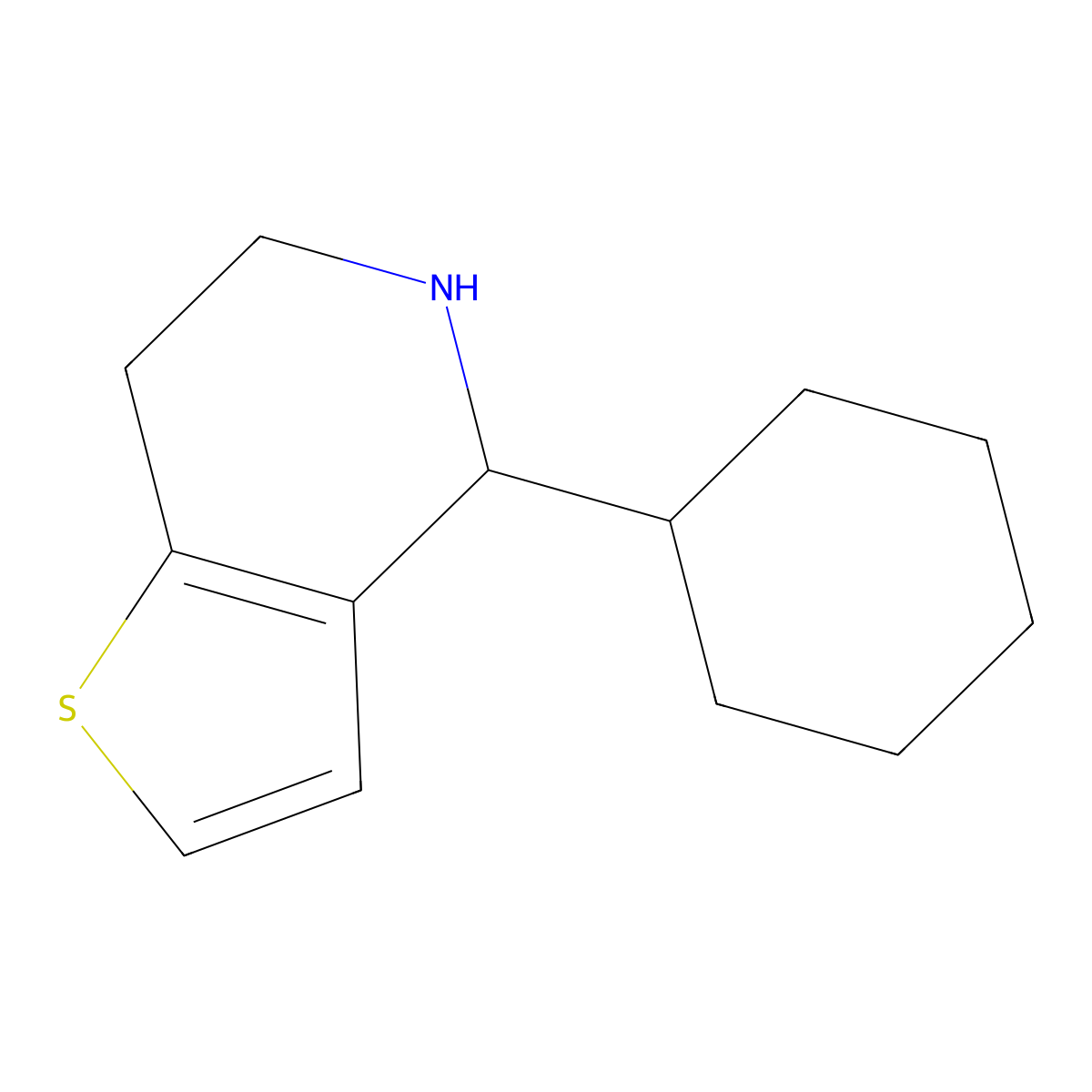 4-Cyclohexyl-4,5,6,7-tetrahydrothieno[3,2-c]pyridine molecular structure, CAS 308287-66-3