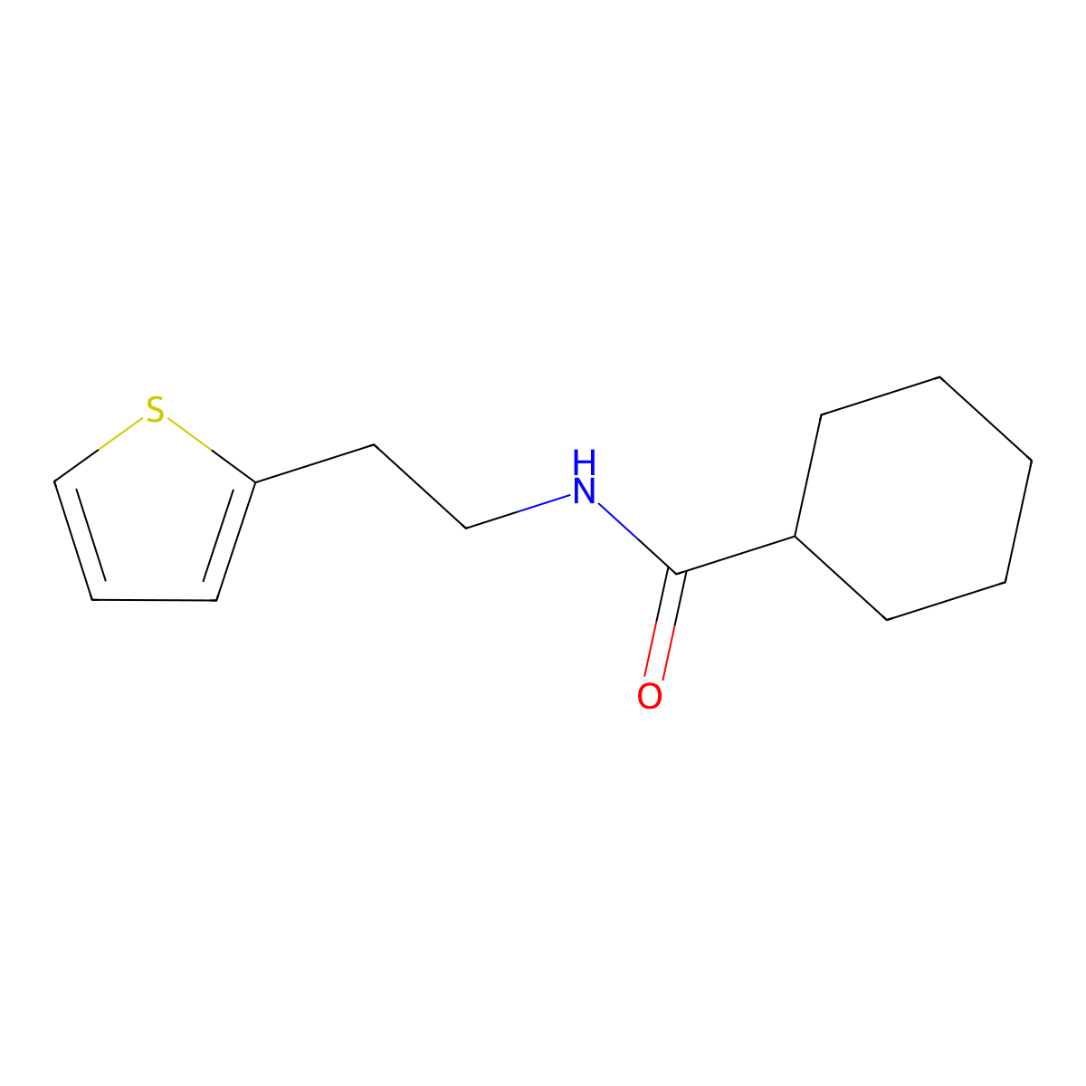 N-[2-(thiophen-2-yl)ethyl]cyclohexanecarboxamide molecular structure, CAS 308287-68-5