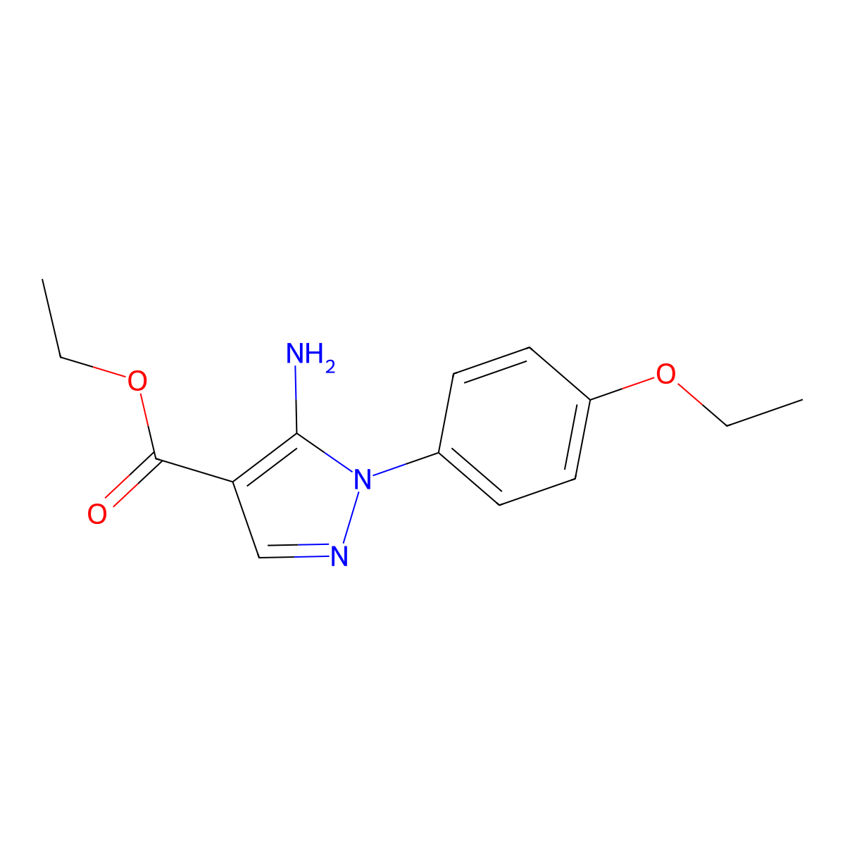 ethyl 5-amino-1-(4-ethoxyphenyl)-1H-pyrazole-4-carboxylate molecular structure, CAS 30829-69-7