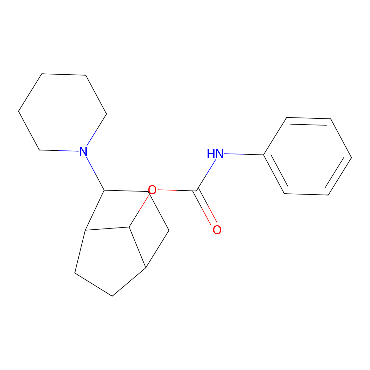Phenyl-carbamic acid 2-piperidin-1-yl-bicyclo[3.2.1]oct-8-yl ester molecular structure, CAS 308290-07-5