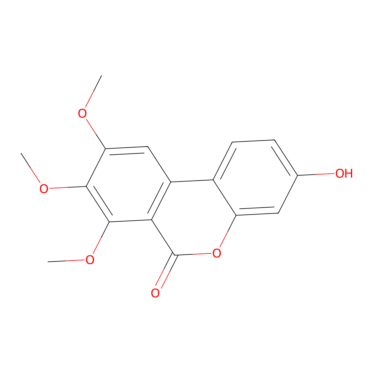 3-hydroxy-7,8,9-trimethoxy-6H-benzo[c]chromen-6-one molecular structure, CAS 308292-37-7