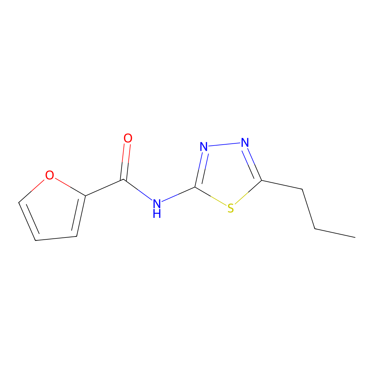 N-(5-propyl-1,3,4-thiadiazol-2-yl)furan-2-carboxamide molecular structure, CAS 308292-39-9
