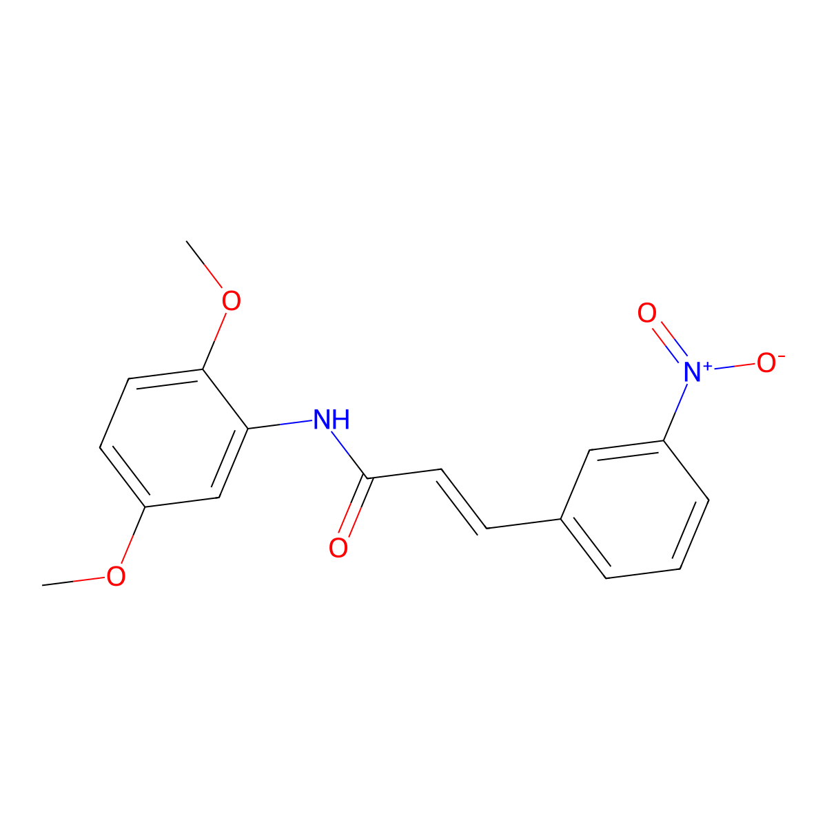 (2E)-N-(2,5-dimethoxyphenyl)-3-(3-nitrophenyl)prop-2-enamide molecular structure, CAS 308292-47-9