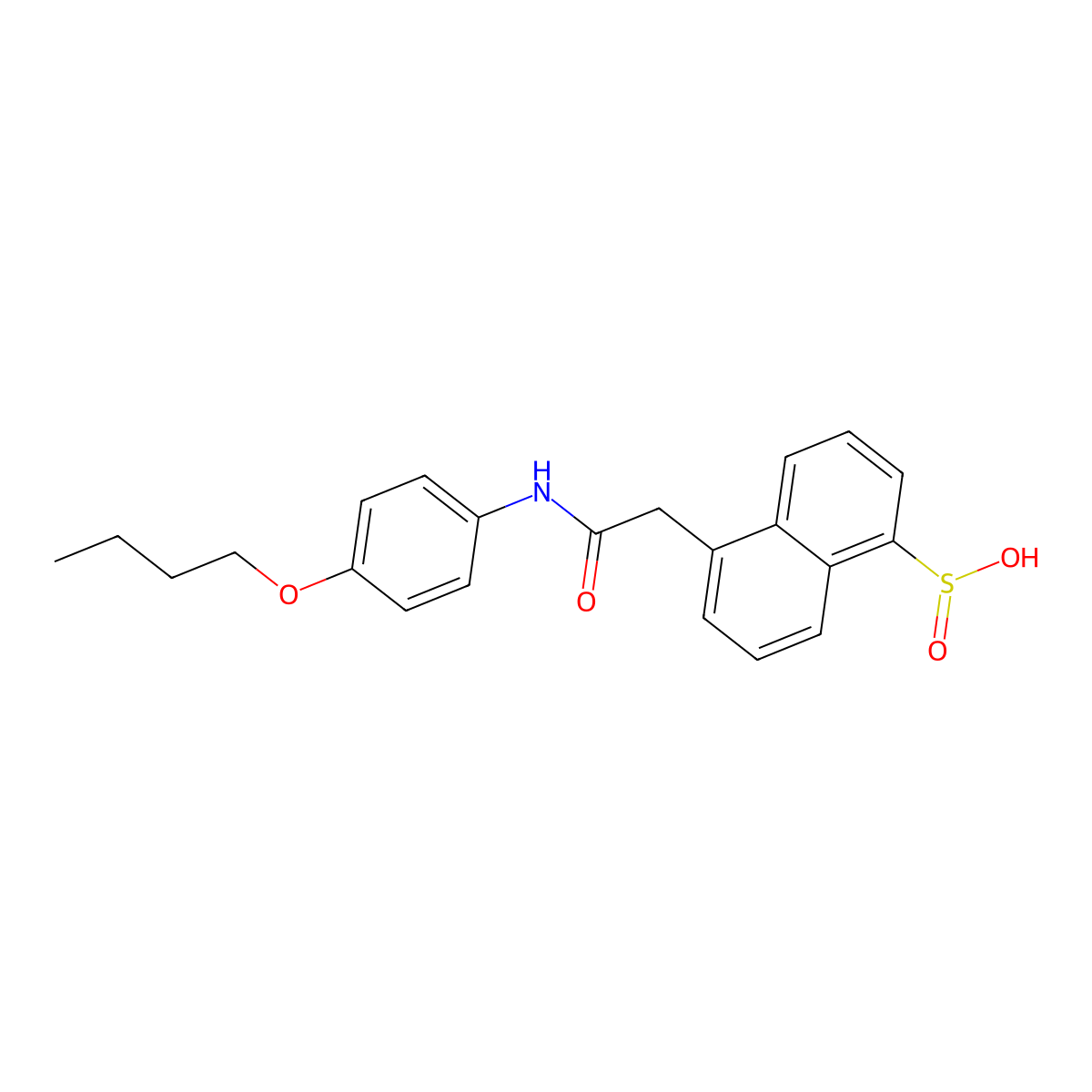 5-(2-(4-Butoxyanilino)-2-oxoethyl)-1-naphthalenesulfinic acid molecular structure, CAS 308292-52-6