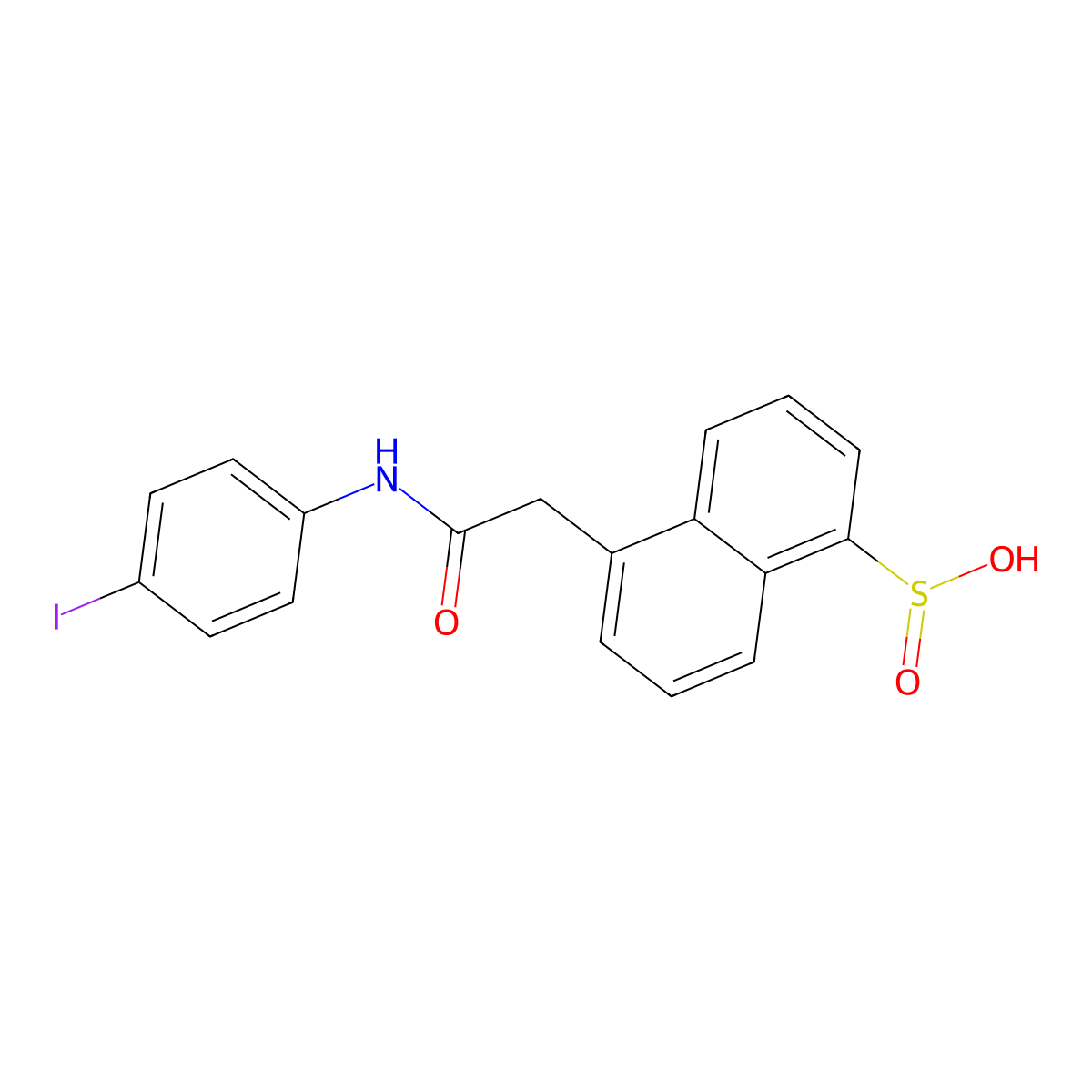 5-{[N-(4-iodophenyl)carbamoyl]methyl}naphthalenesulfinic acid molecular structure, CAS 308292-53-7