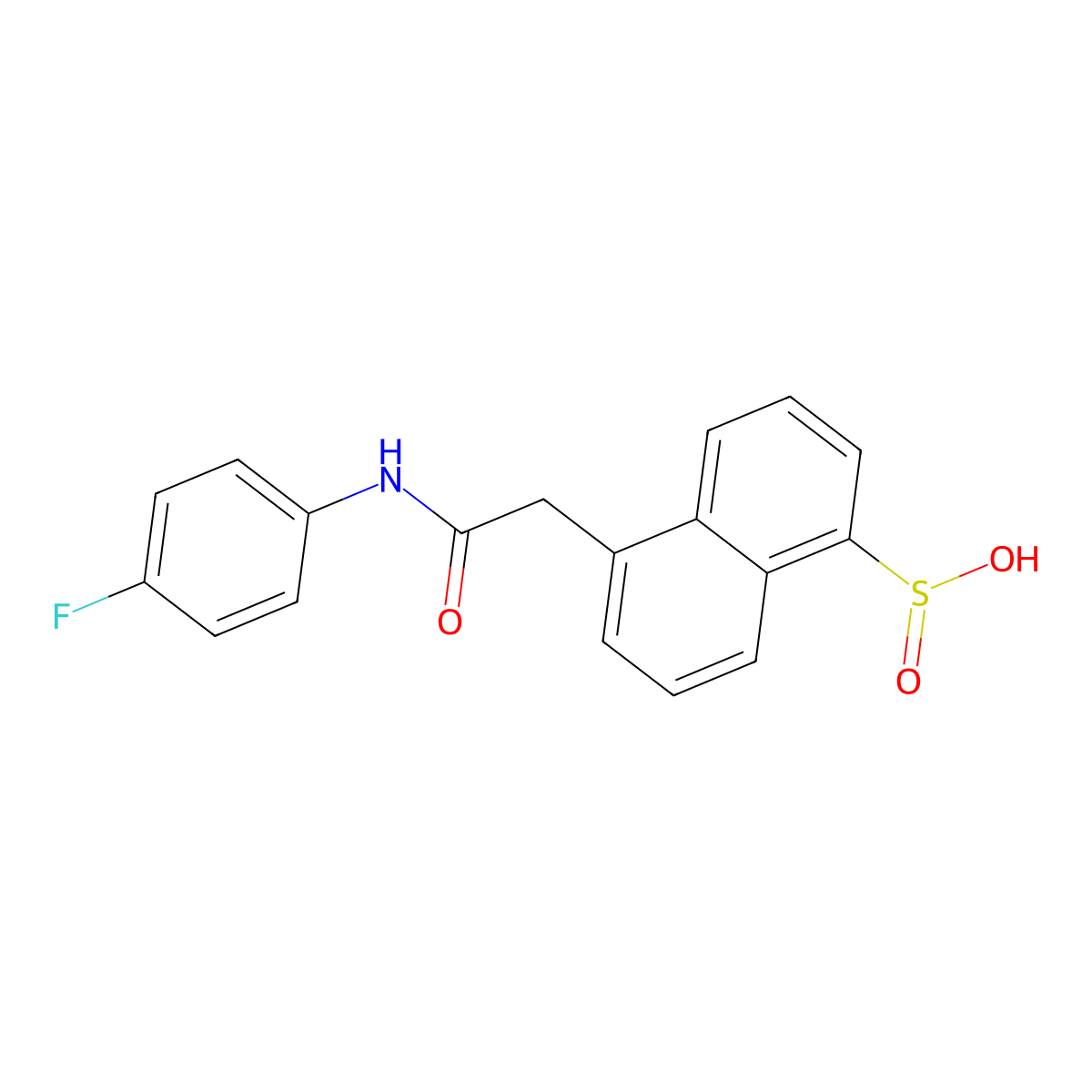 5-{[N-(4-fluorophenyl)carbamoyl]methyl}naphthalenesulfinic acid molecular structure, CAS 308292-56-0