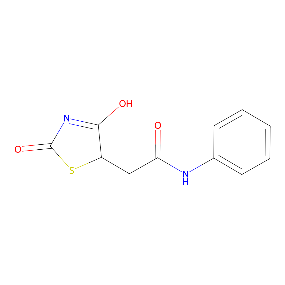 2-(2,4-dioxo-1,3-thiazolidin-5-yl)-N-phenylacetamide molecular structure, CAS 308292-67-3