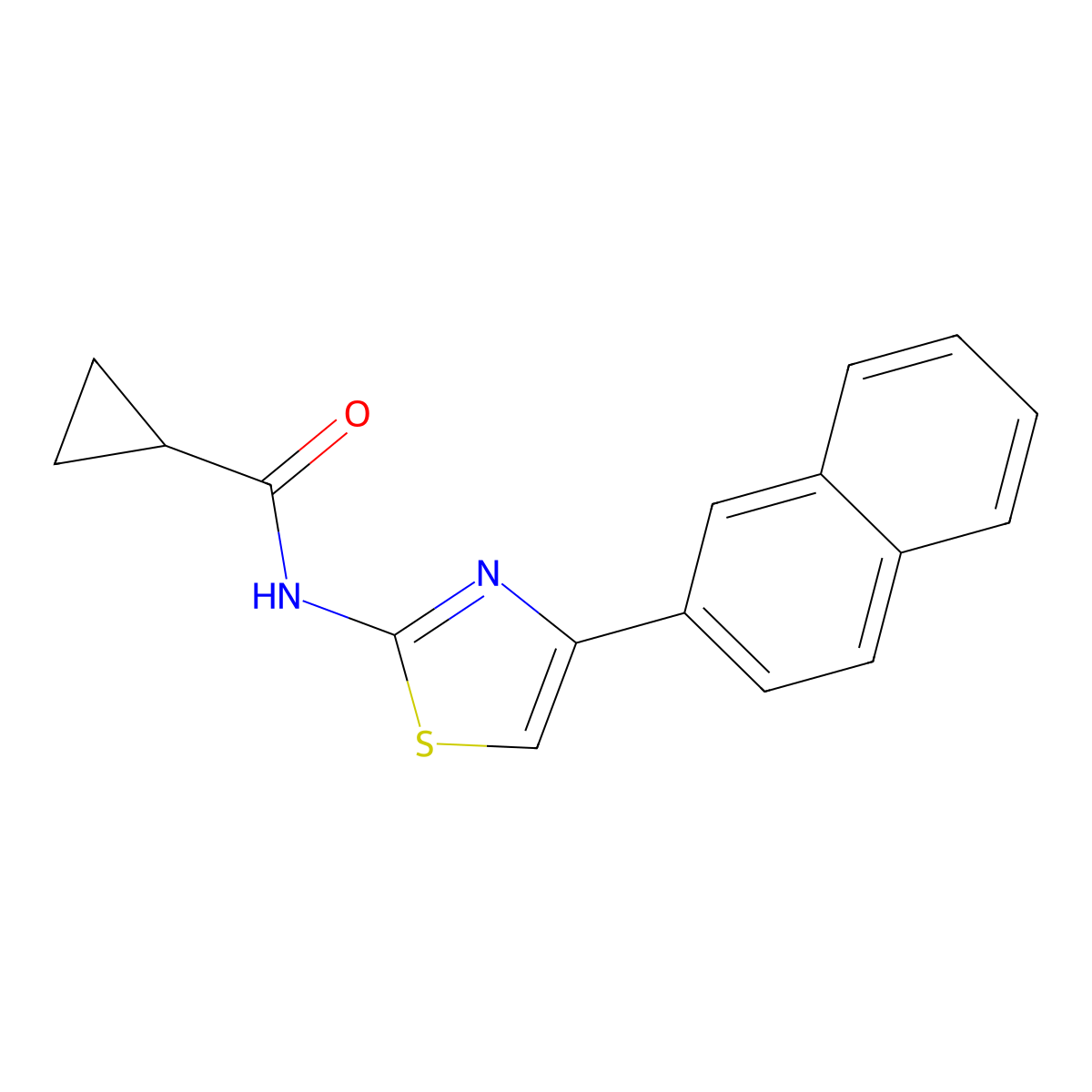 N-[4-(naphthalen-2-yl)-1,3-thiazol-2-yl]cyclopropanecarboxamide molecular structure, CAS 308292-71-9