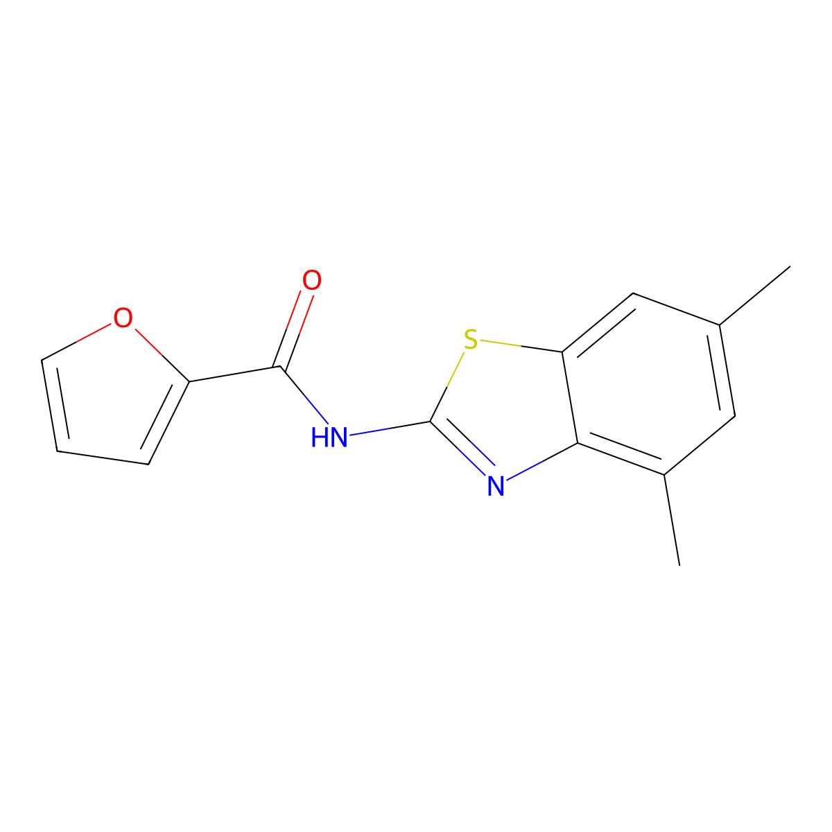 N-(4,6-dimethyl-1,3-benzothiazol-2-yl)furan-2-carboxamide molecular structure, CAS 308292-73-1